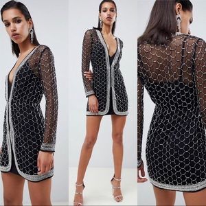 ASOS DESIGN Embellished Sequin Robe Mini Dress